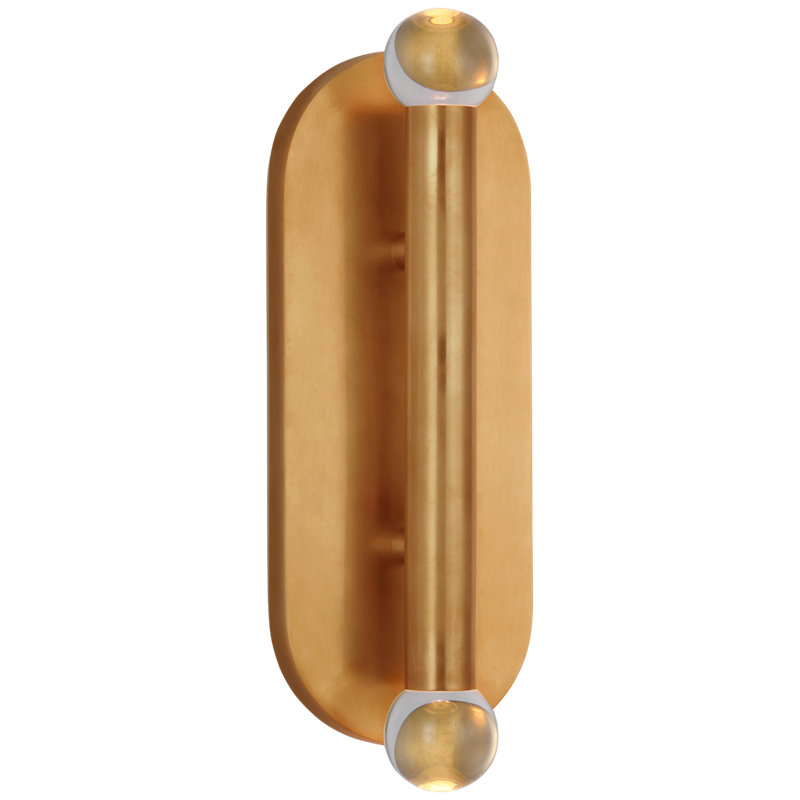 Rousseau 2 - Light LED Bath Bar, Antique Burnished Brass