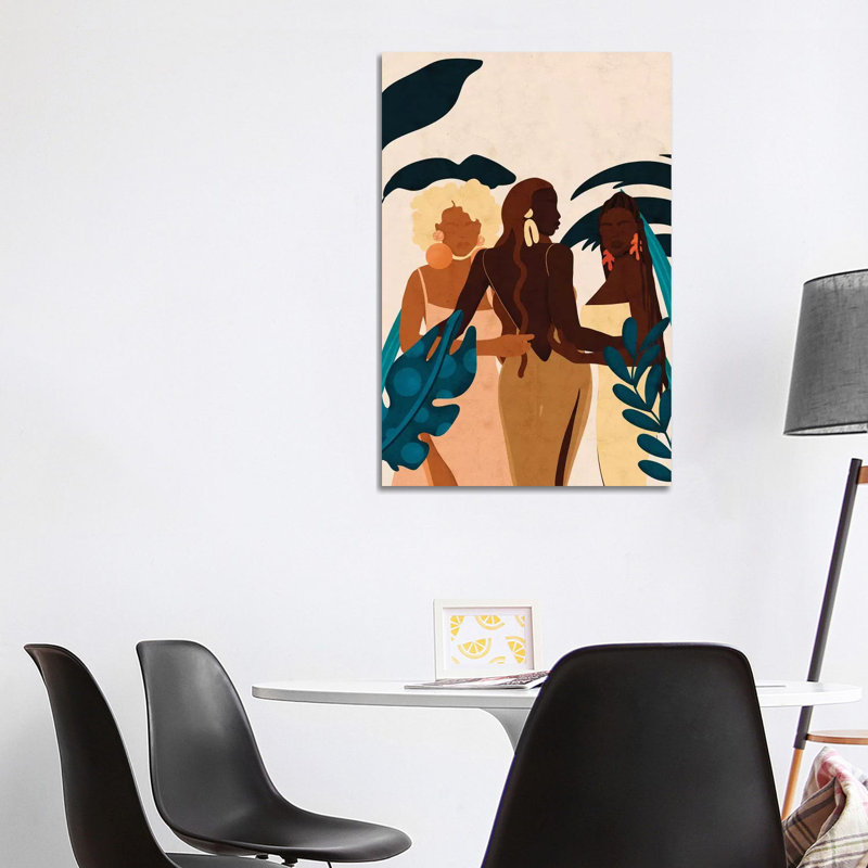 Sisters by Reyna Noriega - Print on Canvas, 20.32 cm H x 30.48 cm W, No Framed