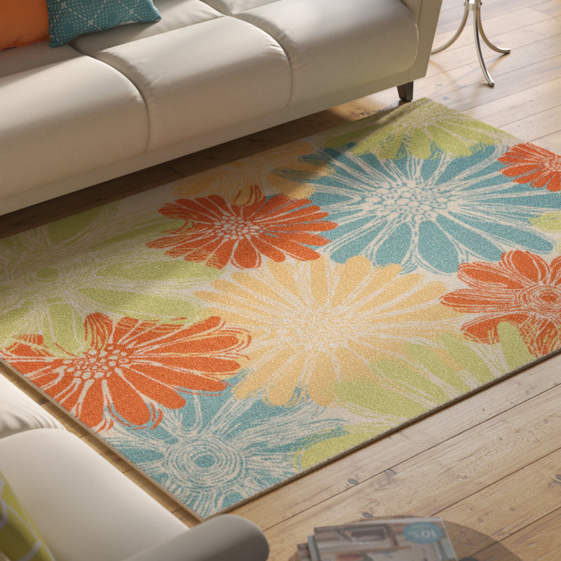 Floral Indoor / Outdoor Area Rug, Rectangle 236 x 330cm