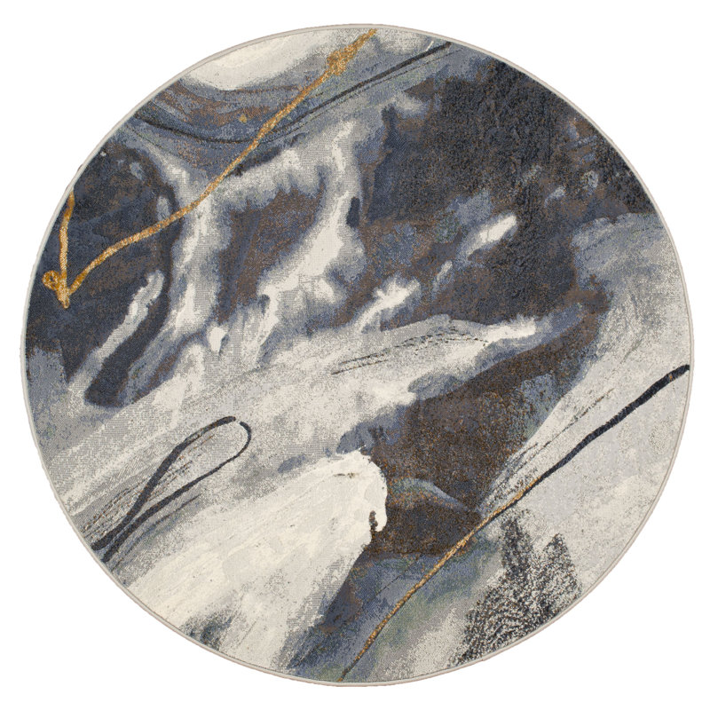 Clymer Abstract Area Rug, Round 160cm