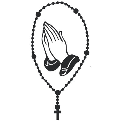 Décalcomanie murale rosary catholique