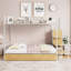 Lit superposé simple au-dessus d'un lit double en métal avec échelle de rangement et armoire latérale