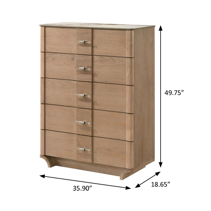 Commode contemporaine 35,9 po, brun