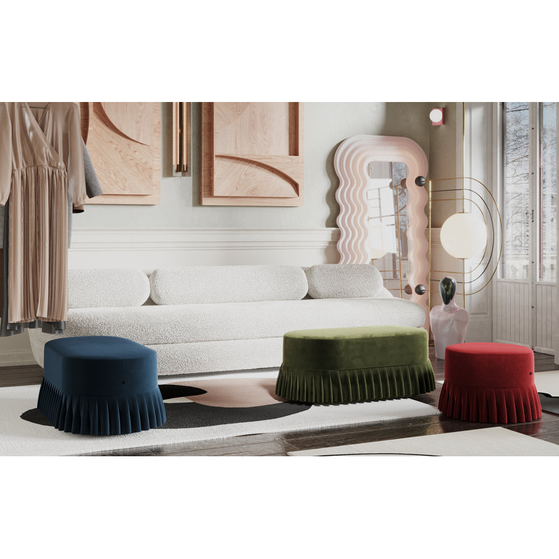 Polyester Upholstered Bench, Yellow