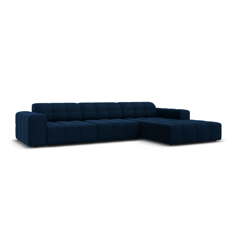 Chicago 4 Seater Corner Sofa, Blue, Right Hand Facing