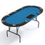 Table de poker ovale avec pieds pliables, plateau de jetons de poker, rails rembourrés et porte-gobelets-125488645-128812818