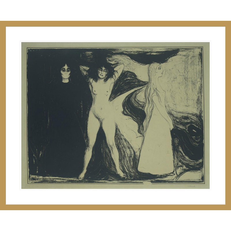 «Das Weib» par Edvard Munch - impression giclée encadrée, H 33,5 po x l 40,84 po