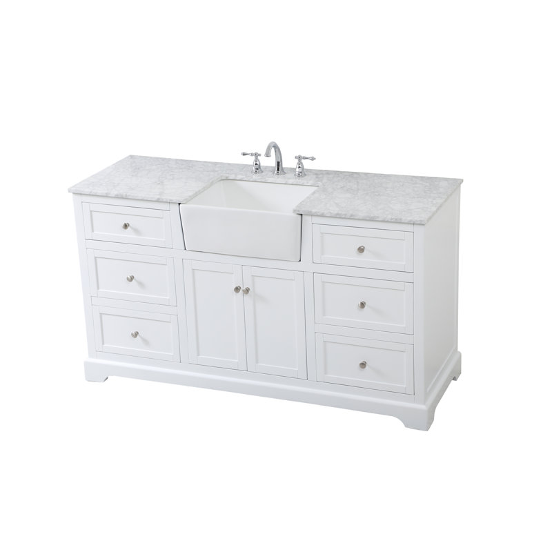 Ensemble de meuble-lavabo simple 60 po Pardue, Blanc