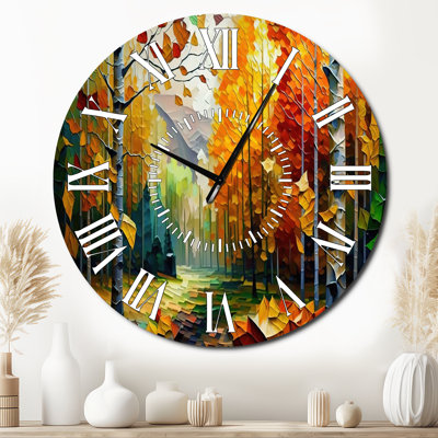 Path Into The Forest III - Landscape & Nature White Face Wall Clock