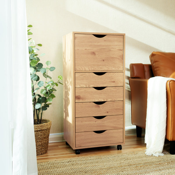 Inbox Zero 6-Drawer Office Storage File Cabinet on Wheels, Desk Filing ...