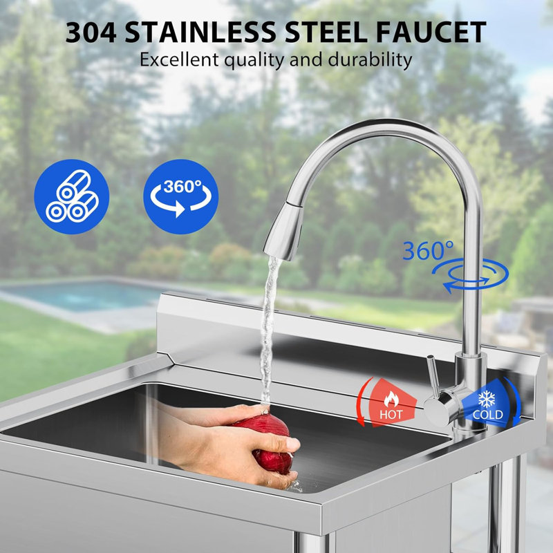 304 Stainless Steel Freestanding Sink