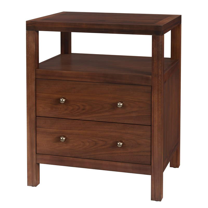 Nora 2-Drawer Nightstand, Walnut