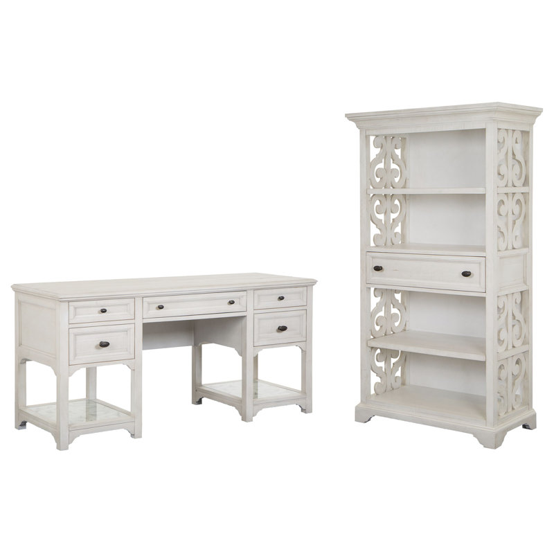 Bureau avec bibliothèque, 2 pièces: bureau, bibliothèque