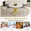 Table à manger ronde moderne et simple avec pales extensibles, base en acier au carbone en X, robuste et durable, convenant aux restaurants, petits appartements et cuisines (peut accueillir 4 à 6 personnes)