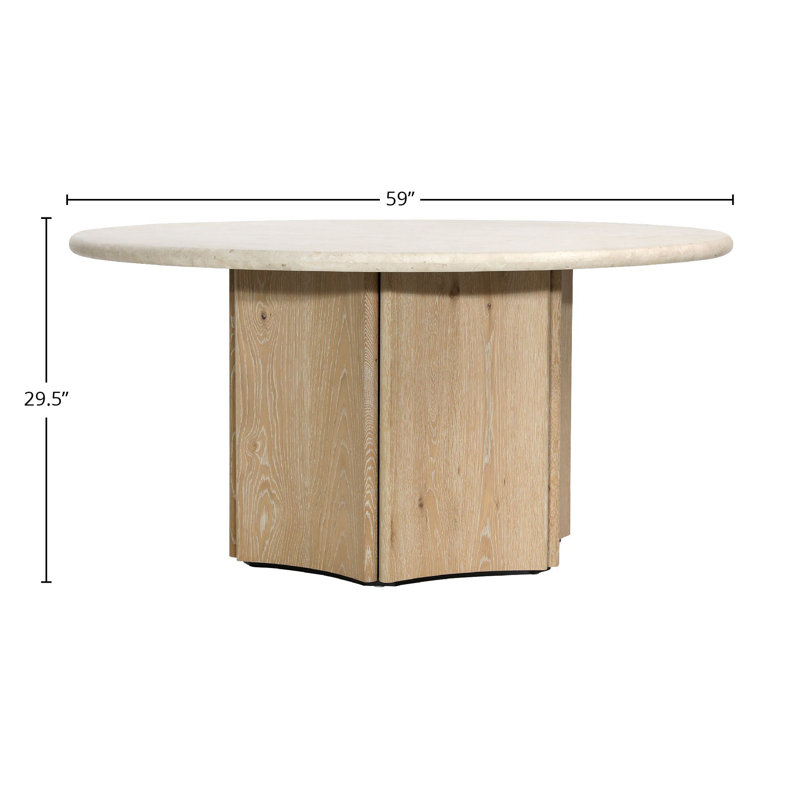 Oja 59" Pedestal Dining Table, Natural