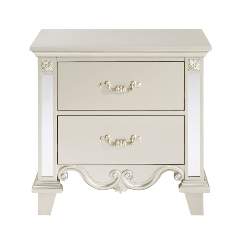 Armoire de chevet 1pc Glamour Champagne Finish