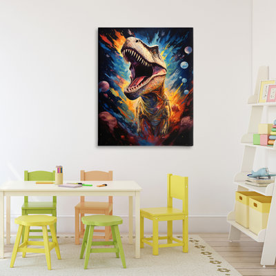 Dinosaur with Planets Canvas, design by Creative Studio