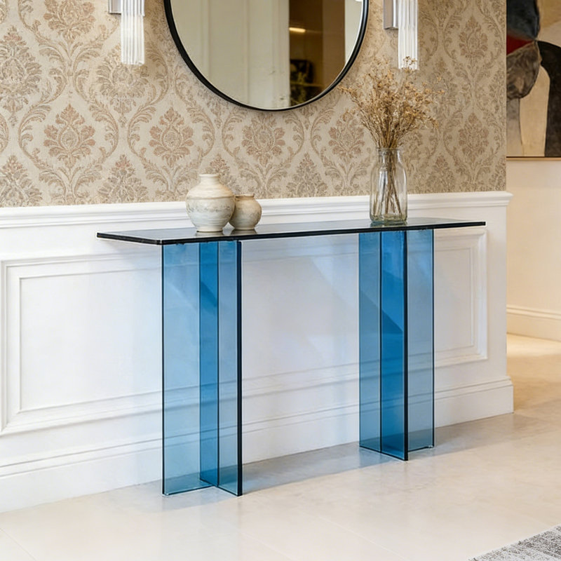 Modern Acrylic Console Table, 31.5" H x 55.12" W x 13.78" D