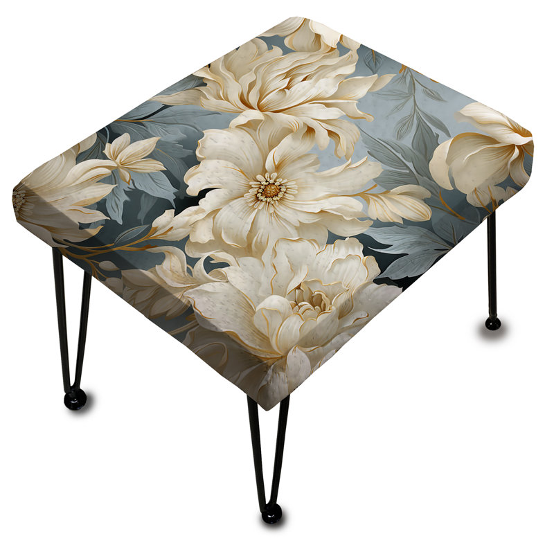 Contemporary Flourish Victorian Pattern I - Floral Rectangle Ottoman