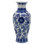 24" Blue And White Floral Porcelain Fishtail Vase