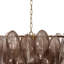 Lustre Jero, motif de pétales de Murano, verre de quartz gris, 30 pouces