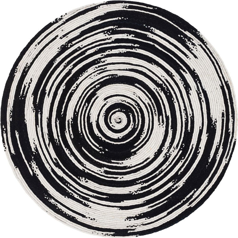 Ovgoros Cotton Abstract Indoor Rug, Round 8'