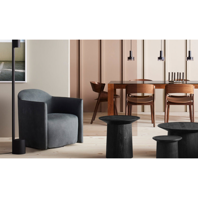 MTO - About Face Swivel Lounge Chair, Slate Leather