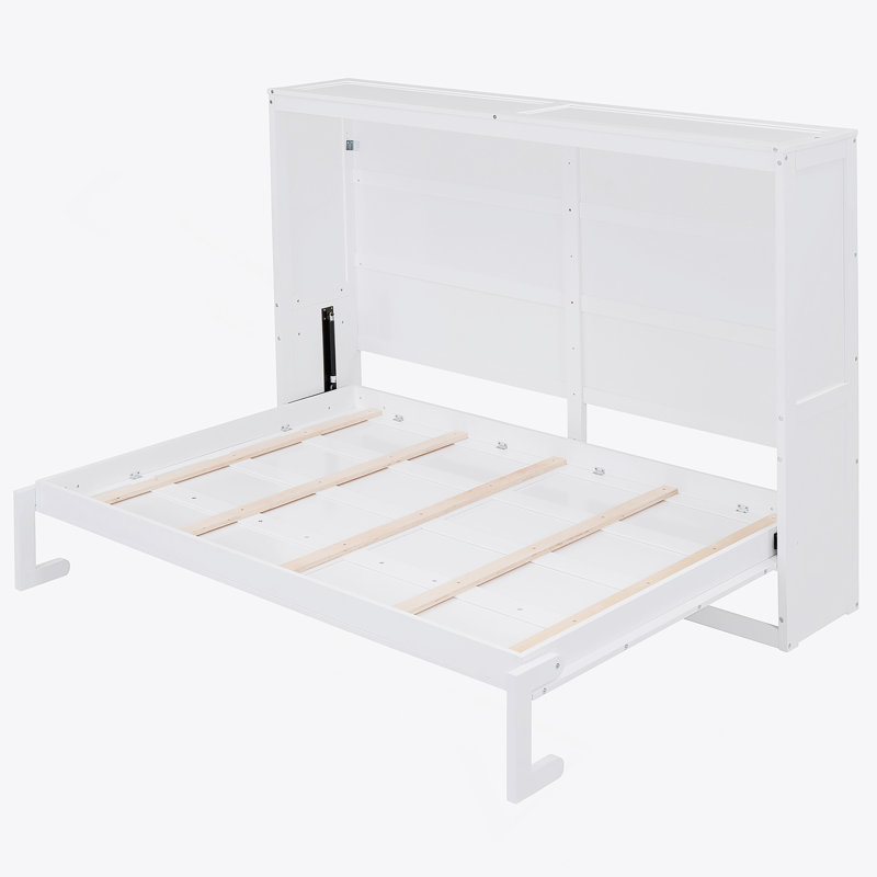 Queen Size Murphy Bed Wall Bed,White