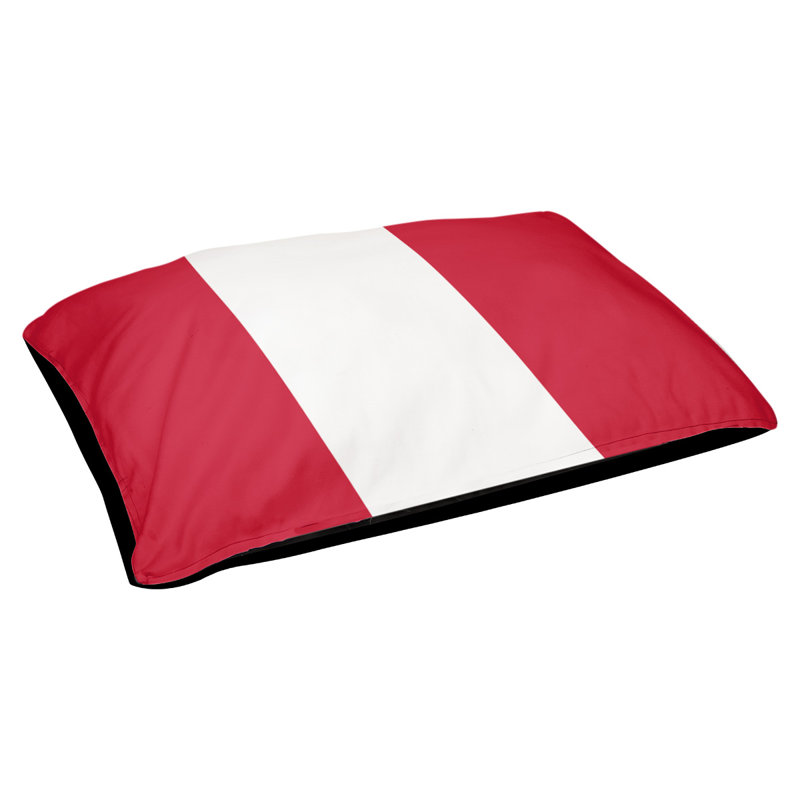 Coussin pour chien hockey Minnesota, Moyen (H 14 po x l 40 po x P 30 po), Rouge rosé / blanc cassé / rouge rosé