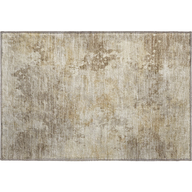 Tapis abstrait lavable à la machine de qualité supérieure Mayfield AMF2073, Tanné, 1 pi 8 po x 2 pi 6 po