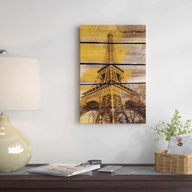 Vieille Tour Eiffel, reproduction de photo sur toile tendue, Papier d'art encadré noir, Blanc, H 32 po x l 24 po x P 1 po