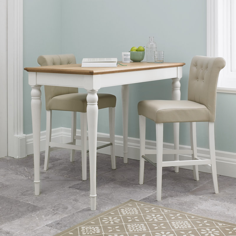 Todd Upholstered Adjustable Height Counter Stool, Ivory Bonded, White