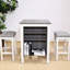 Solution de salle à manger 3 pièces pour petits espaces, rétro moderne, matériaux, design économique, rangement intégré, sièges rembourrés, assemblage rapide, sièges confortables, tabourets rétro faciles à assembler, bois massif +,-1257782825