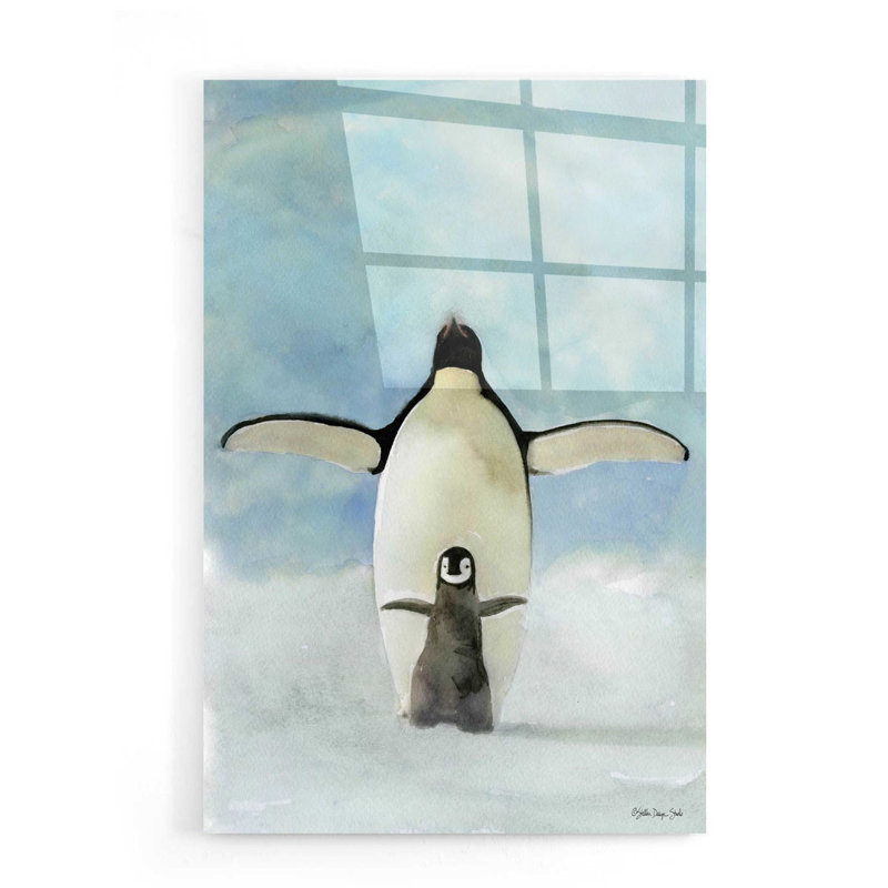 «Penguins» par Stellar Design Studio, art mural en verre acrylique, H 24 po x l 16 po x P 0,2 po