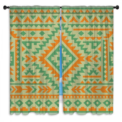 Rideaux de fenêtre à motif géométrique Southwestern