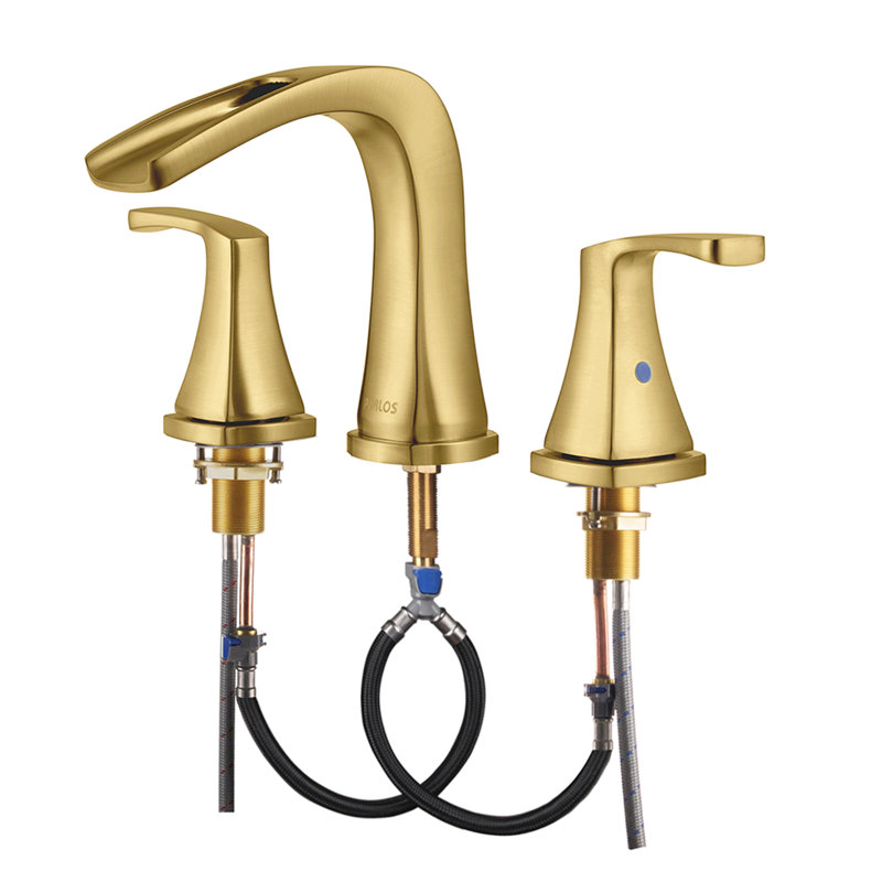 Doris 2-Handle Widespread Roman Tub Faucet, Brushed Gold
