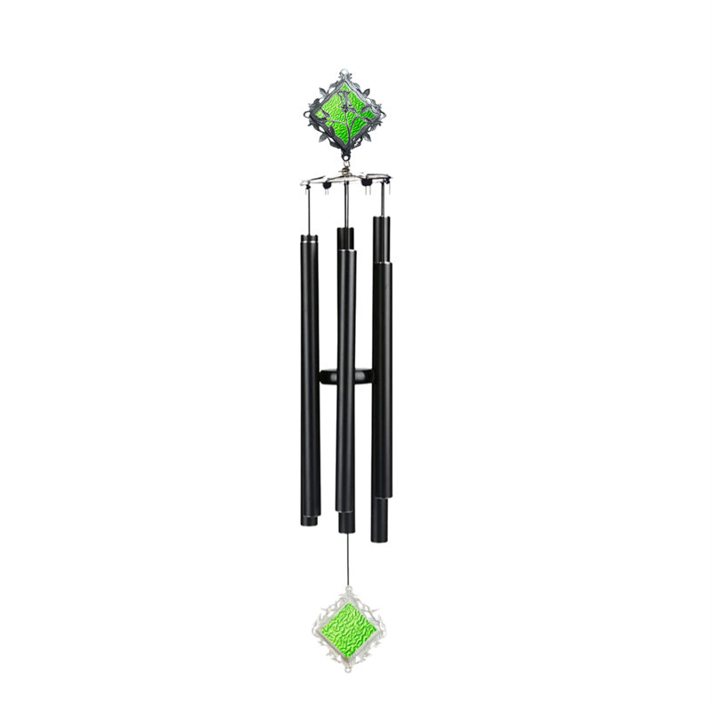 Carillon - Rose teinté 36 po - Tube, Vert / noir