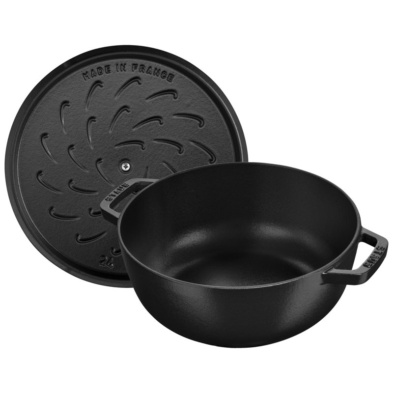 Staub Cast Iron 3.75-Qt Essential French Oven With Dragon Lid - Matte Black