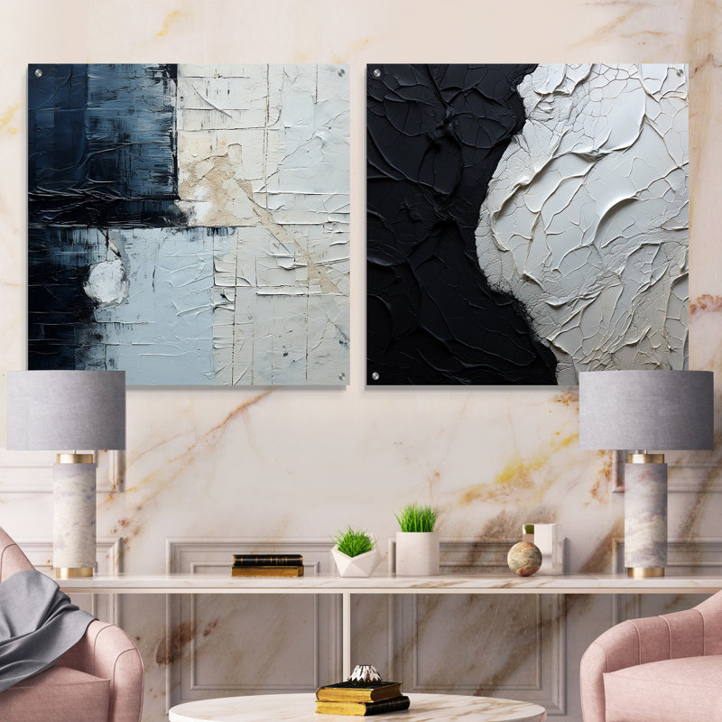 Cheryla - Ensemble de 2 verres muraux en acrylique, H 36 po x l 73 po