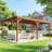 Outsunny 12' x 20' Outdoor Pergola, Wood Gazebo Grape Trellis with Concrete Anchors for Climbing Plant Support at Garden, Patio, Backyard, Deck, Brown-98232437-98232440