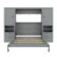 Grand lit escamotable mural avec placard, tiroirs et tablettes, gris-1762022143