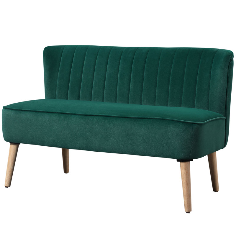 Maxen 2 Seater Loveseat, Dark Green, Polyester