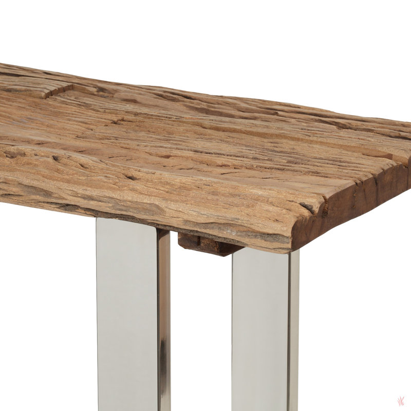 Console Table Silver Legs With Natural Board