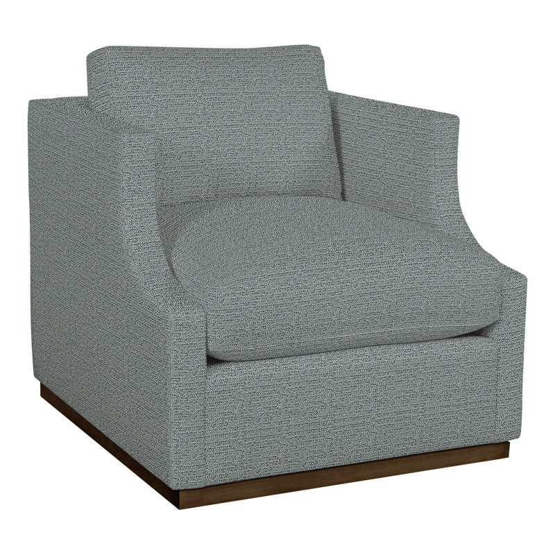 Thom Filicia Home 32" Wide Armchair, Havana, Tuck Cobalt Polyester Blend