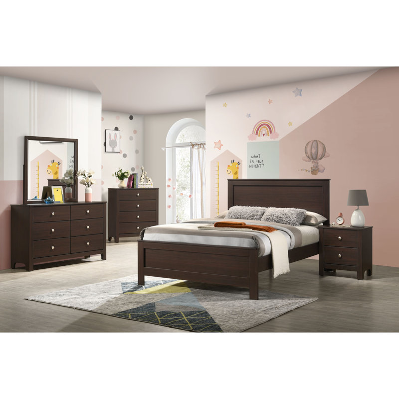 Ensemble de chambre à coucher à panneaux 3 pièces Darcie, Lit double