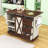 Kitchen Island with Drop Leaf, Barn Door and Power Outlet-873897071