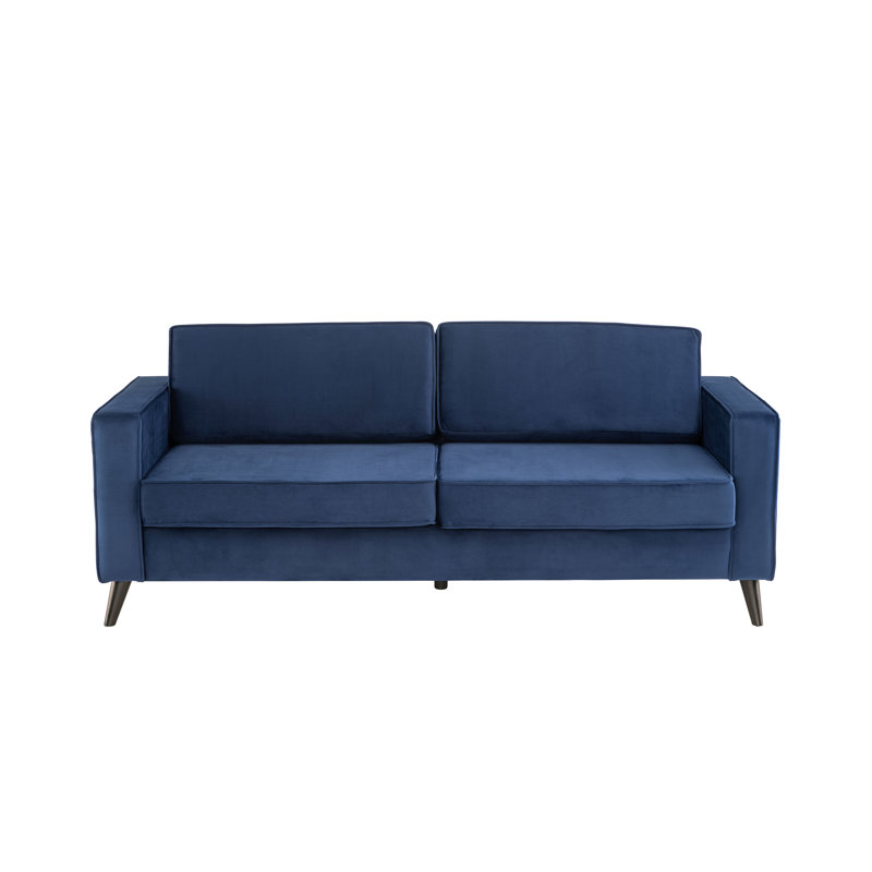 Esden Velvet Sofa, Blue, 3