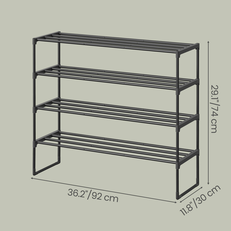 4-Tier 20 Pair Shoe Rack, Black