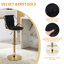 Bengiman Swivel Upholstered Velvet Adjustable Height Bar Stool-326189981-326189985