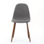 Ensemble de 2 chaises de salle à manger rembourrées en tissu Mid-Century moderne gris clair et noyer foncé